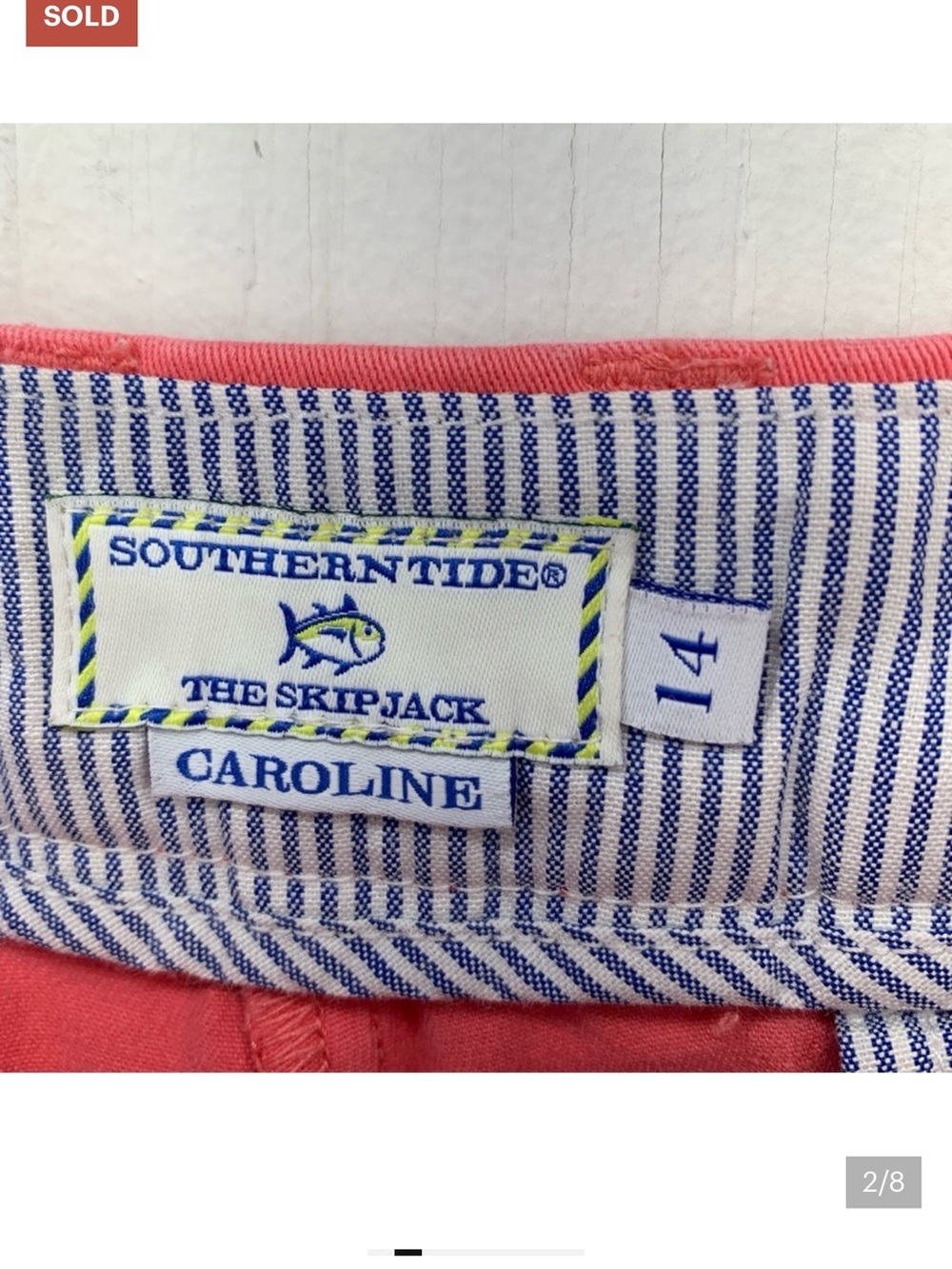 Southern Tide Coral Bermuda Shorts - Solid Coral Pink - Picture 2 of 7